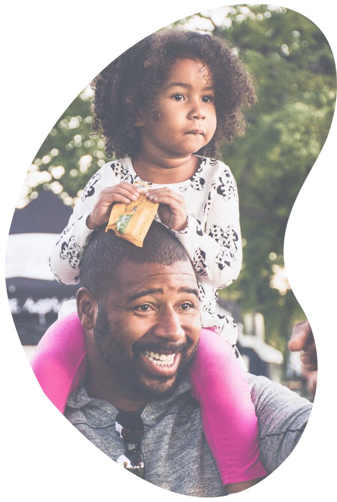 father and child in the park